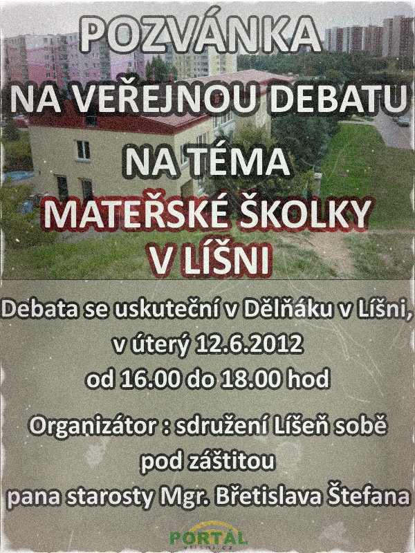 Veřejná debata MŠ v Líšni